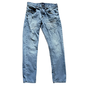 GAP Blue Slim Fit Distressed Jeans with Faded Wash 29 30